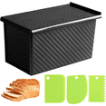 thumbnail image 2 of 2X Bread Pans with Dough Scraper Cutter-Pullman Loaf Pan with Lid,Covered Bread Pan, 2 of 7