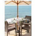 thumbnail image 3 of Outdoor Table Cloth with Umbrella Hole and Zipper, Pastoral Botanical Waterproof Square Tablecloth 54"x54", Farmhouse Floral Watercolor Washable Table Cover for Outside Party Patio Picnic, 3 of 8