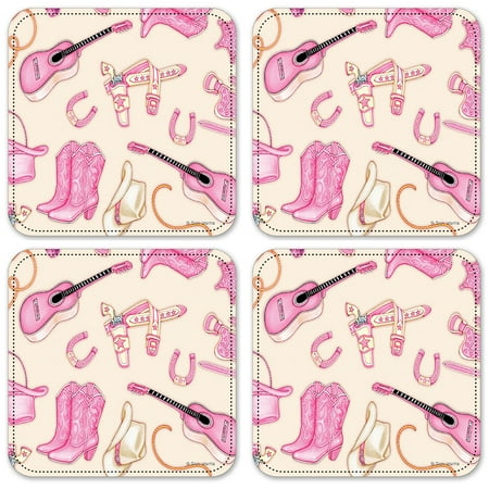 

Vinyl Drink Coasters - Set of 4 - Cowgirl (tan) - Image by Dan Morris