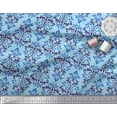 thumbnail image 2 of Soimoi Blue Cotton Duck Fabric Mosaic Damask Fabric Prints By Yard 58 Inch Wide, 2 of 3