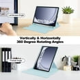 thumbnail image 2 of ELEHOLD Leather Protective Case for Samsung Galaxy Tab A9 Plus 11.0",Clear Back Case Multi-Angle Kickstand 360° Rotating Swivel Stand Function Protective Shockproof Cover for Samsung Tab A9+,Blue, 2 of 6