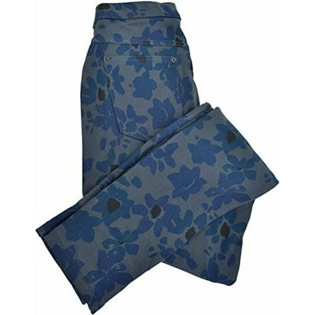 1pc Hue Women's Faded Floral Original Denim Legging Grey X-Small 0-2