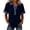 BB02_Navy, variant on Resicozy Polo Shirts for Women Patchwork Button Denim Collar Shirt Casual Cute Summer Tops Comfy Short Sleeve T Shirts Black S