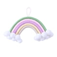 thumbnail image 2 of Tapiz de macramé arcoíris tejido con cordón de algodón para colgar en la pared, decoración artística para habitación infantil D, 2 of 9