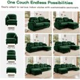 thumbnail image 5 of JERFIT Modular Loveseat Sofa Set, Chenille Fabric 2-Seater Couch with Tufted Back, High-Resilience Foam, Green Sectional for Living Room, 5 of 10