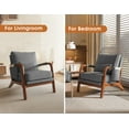 thumbnail image 3 of Kslysuty Mid Century Modern Chair, Upholstered Lounge Arm Chair with Solid Wood Frame, Comfy Accent Chair for Living Room, Bedroom, Reading, Reception, Dark Grey, 3 of 6