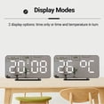 thumbnail image 2 of Digital Alarm Clocks LED Mirror Electronic Clock with Temperature Display Dual Alarm Snooze 12/24H Switch 3 Adjustable Brightness Desk & Wall Clocks for Bedroom Living Room Office, 2 of 8