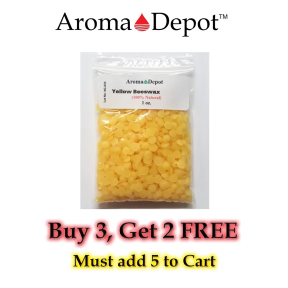 1Oz Beeswax Yellow Pure 100% Natural Pastilles Beads Pellets Candles Chap Stick