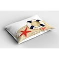 thumbnail image 2 of Ambesonne Scenery Pillow Sham 2 Pack, Shells Starfishes Sea, 26"x20", Navy Blue Eggshell Red, 2 of 3