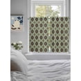 thumbnail image 3 of Mediterranean Living Room Curtains 2 Panel, Vintage Morocco Abstract Pattern Brown Green Cafe Window Treatment, Farmhouse Bedroom Bathroom Kitchen Curtains Drapes 104"x54", 3 of 6