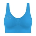 thumbnail image 3 of Plus Size Womens Bras Seamless No Underwire Push-up Breathable Full Coverage Bras Women's Tank Sports Underwear Blue 3XL, 3 of 7