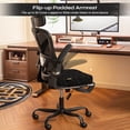 thumbnail image 6 of Pinmoco Ergonomic Office Chair with Footrest, High Back Mesh Desk Chair with Flip-up Arms and Lumbar Support, Starry Black, 6 of 9