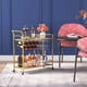 thumbnail image 2 of Carrito de Bebidas, Carro Cocina, Carrito Organizador con Ruedas con 2 Pisos y 9 Botelleros, Carro para Cocina, Comedor, Salón, Exterior, Interior, 80 x 33,2 x 87,8 cm, Oro, 2 of 10
