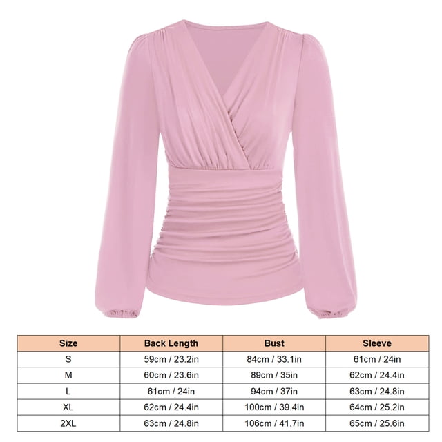 Blusa de manga larga con cuello en V para mujer, Top con cuello en V profundo para mujer Top cruzado con cuello en V Top cruzado con cuello en V y manga larga Confiabilidad excepcional
