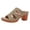 Khaki, variant on IUJSOY Womens Sandals Slip on Slides Peep Toe Heels Casual Cutout Block Heel Sandals Beach Shoes