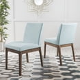thumbnail image 1 of Mid-Century Modern Style Mint Walnut Finish Dining Room Chairs Set of 2 , Wood Frame Armless Design | All Season Pretty Cocoa Shade, Durable and Sturdy, 1 of 6