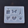 thumbnail image 2 of 1 pc Pendant Silicone Molds Resin Casting Molds For UV Resin Epoxy Resin Jewelry Making Heart Flower Butterfly Tower Bottle White 78x88x8mm Hole: 1.5mm Inner Size: 13~32mm, 2 of 4