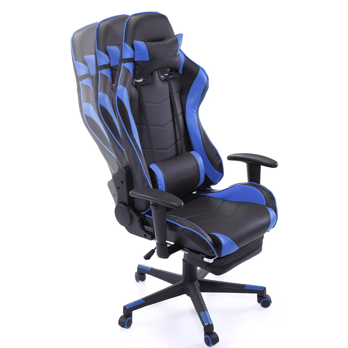 Kepooman High-Back Swivel Gaming Chair, Reclining Ergonomic Computer Chair with Lumbar Support - Blue Kepooman High-Back Swivel Gaming Chair, Reclining Ergonomic Computer Chair with Lumbar Support - Blue