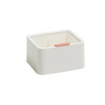 thumbnail image 2 of Caja De Algodón De Plástico Caja organizadora de plástico blanco para maquillaje con tapa, doble compartimento para lápiz labial, hisopos desmaquillantes y cosméticos (1 pieza) Rkxzt, 2 of 8