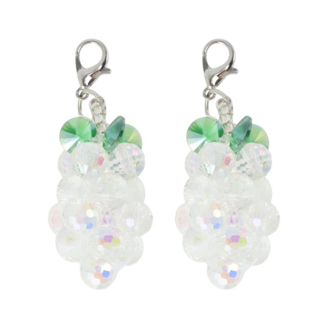 Encantos de cordones únicos 1 par, clips decorativos de zapatos con cuentas brillantes de uva, verde transparente