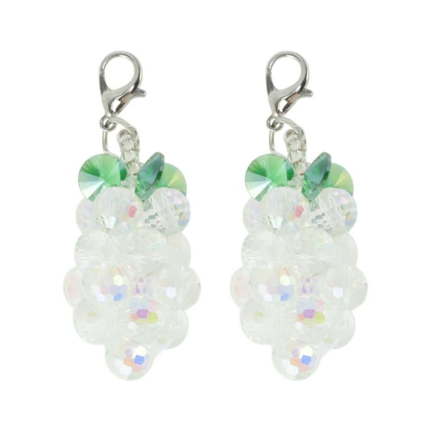 Encantos de cordones únicos 1 par, clips decorativos de zapatos con cuentas brillantes de uva, verde transparente