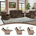 thumbnail image 4 of Bonzy Home Manual Recliner Sofa Living Room Furniture Set, Manual Recliner Chair, Manual Loveseat and 3 Seat Recliner Sofa Couch Set for Living Room, 4 of 10