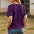 thumbnail image 4 of ADSSDQ Womens Short Sleeve Tops Summer T Shirts Round Neck Causal Fashion Basic Tee Loose Fit Blouses Dark Purple XL, 4 of 7