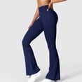 thumbnail image 2 of XIYON Womens Yoga Pants Scrunch Flare Leggings V Back Butt Lifting Wide Leg High Waisted Gym Workout Leggings For Women, 2 of 8