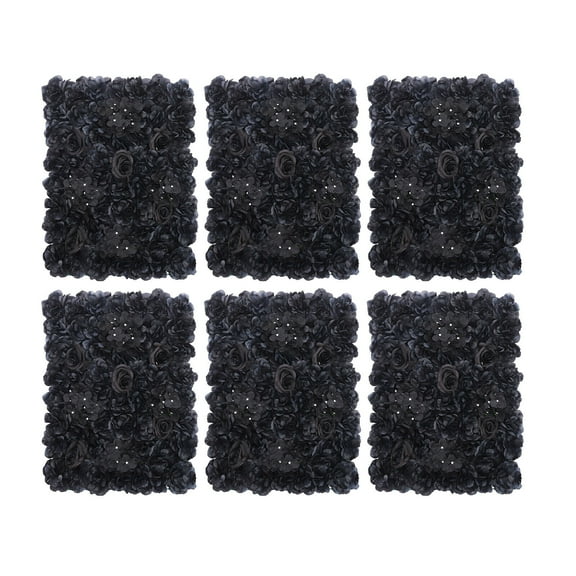 Artificial Black Flower Wall Panels for Gardens Parties Decor Backdrop 6PCS 60*40cm