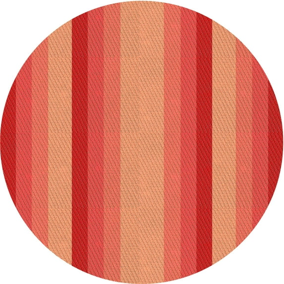 Ahgly Company Machine Washable Indoor Round Transitional Red Area Rugs, 7' Round