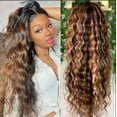 thumbnail image 3 of Highlight Wigs Natural Wave Ombre Synthetic wigs Unit Blonde Natural Looking P4/27 Long Curly Wigs for Women, 3 of 5