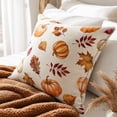 thumbnail image 6 of Thanksgiving Fall Harvest Throw Pillow Covers 18x18 Inch, Pumpkin Decorative Square Pillowcases, Farmhouse Holiday Cushion Covers for Sofa Living Room Home Fall Halloween Thanksgiving Decor, 6 of 8