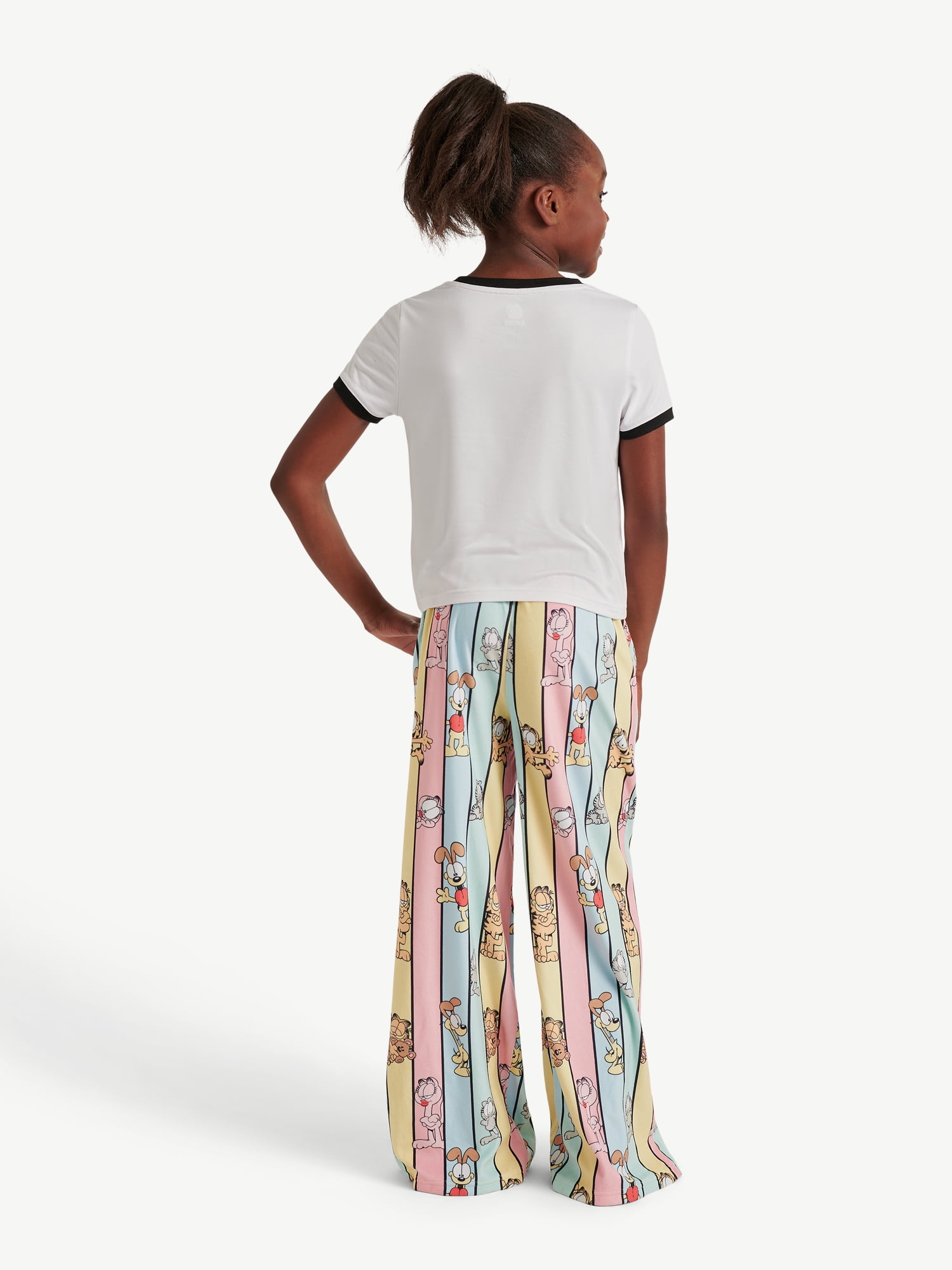 Justice Girls Short Sleeve Tee with Pants 2-Piece Pajama Set, Sizes 5 to 18