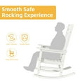 thumbnail image 3 of DWVO Patio Wooden Rocking Chair (White) Lawn Garden Outdoor w/ Armrest Cushion, Bedroom, Living Room, 3 of 5