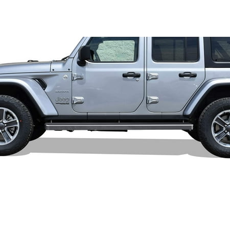 2018-2020 Jeep Wrangler JL 4 Door Hairline Finish 6 Inch Door to Door Side Bar Side Step Running Board