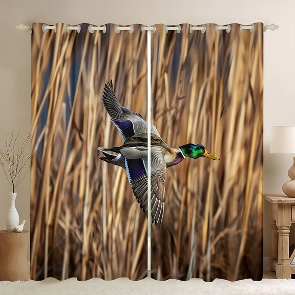 Castle Fairy Mallard Duck Black Out Curtains,River House Curtains Pack of 2 (42x63 Each)