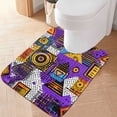 thumbnail image 2 of Yayeee Bath Rug for Bathroom Floor Non Slip Rectangle Fluffy Soft Absorbent Mat, 16"x24", Purple Simple Triangles, 2 of 7