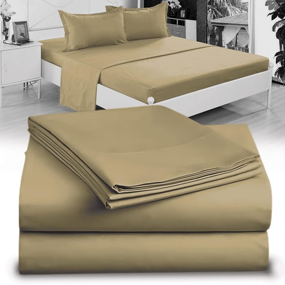 Twin Sheet Set - 1800 Ultra-Soft Microfiber Twin Bed Sheets - Double Brushed - Deep Pockets - Easy Fit – Wrinkle Free - Comfy - 3 Piece Set - Bedding Sheets & Pillowcases (Twin, Taupe)
