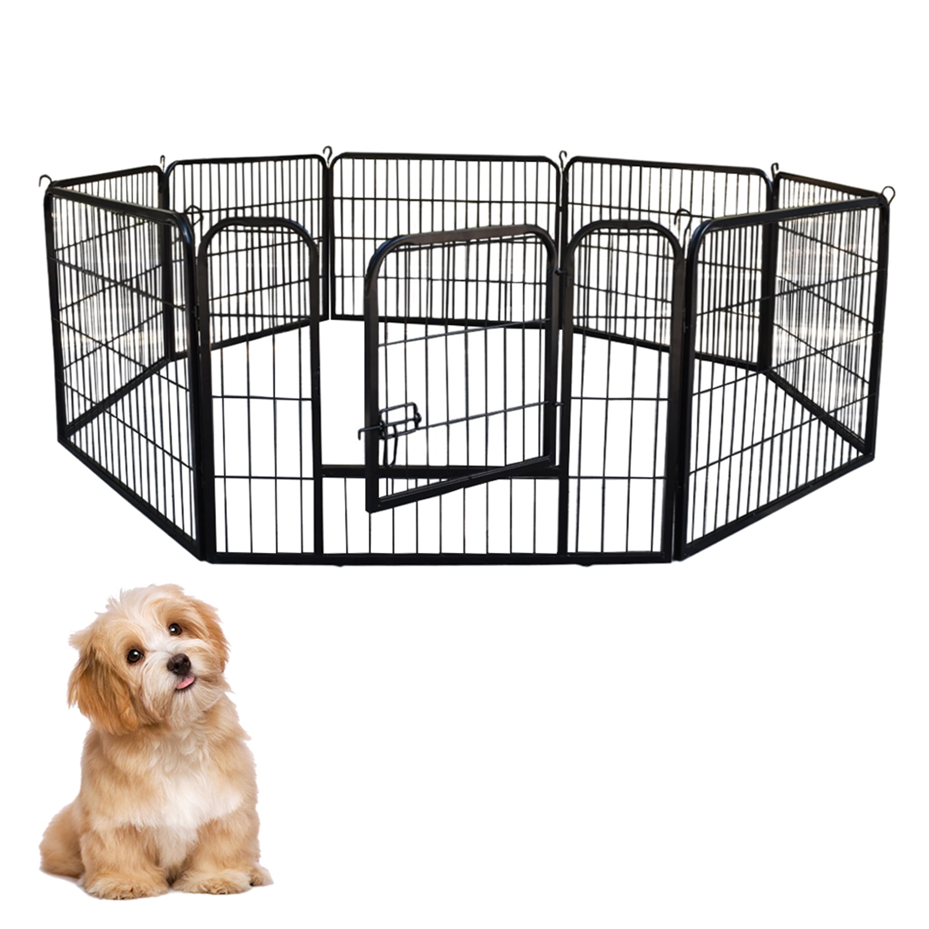 Large Dog Pens Metal Dog Cat Exercise Fence 8 Panel Pet Enclosure Outdoor Indoor Foldable