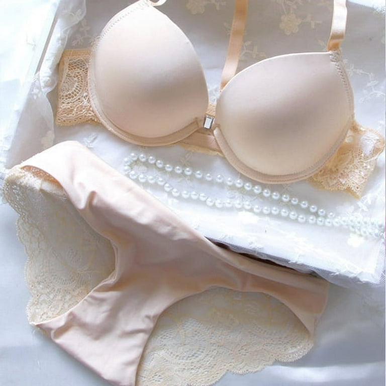 Womens Cotton Lace Front Closure Bra And Panty Set, Push Up Bra And Brief  Sets From Qiaomaidou03, $20.47