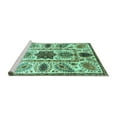 thumbnail image 2 of Ahgly Company Machine Washable Indoor Rectangle Oriental Turquoise Blue Modern Area Rugs, 4' x 6', 2 of 4