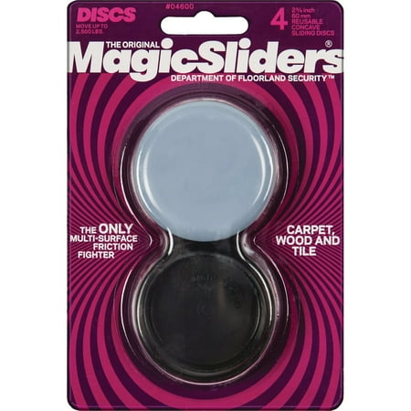 Magic Sliders Gray 2-3/8 in. Adhesive Polymer Sliding Discs 4 pk