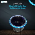 thumbnail image 2 of MARINE CITY Porte-Gobelet à Lumière LED Bleue avec Drain Central, Acier Inoxydable, Durable, Résistant à la Corrosion, Installation Facile pour Bateaux, Tables de Poker, Yachts, Navires (Lot de 4), 2 of 7