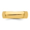 thumbnail image 1 of Bague de Mariage Demi-Rond en Or Jaune 14k Poli Solide Gravable 6mm Demi-Rond Taille 4 Bijoux Cadeaux pour Femmes, 1 of 3