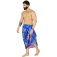 thumbnail image 2 of HAPPY BAY Men's Pareo Swim Trunk Surfing Sarong Long Beach Wrap One Size Royal, Hibiscus Palm Summer Vacation Aloha, 2 of 5