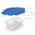 thumbnail image 5 of Bentgo Glass Snack - Leak-Proof Bento-Style Snack Container with Airtight Lid and Divided 2-Compartment Design - 1.75 Cup Capacity for Meal Prepping, and Portion-Controlled Snacking (Blue), 5 of 8
