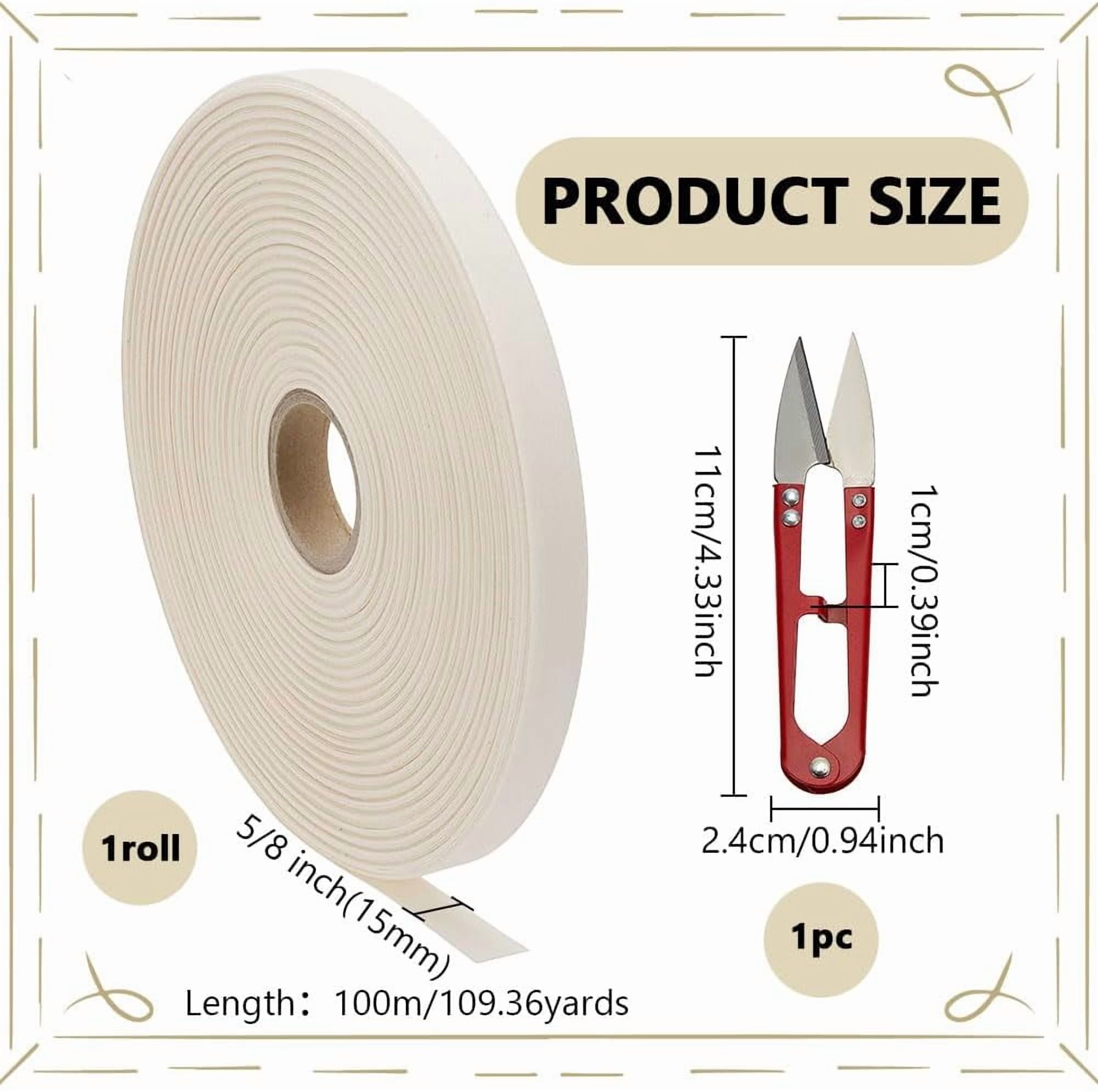 1 Pc Polyester Ribbons Blank Ribbon for Heat Transfer Print Wrapping Bow Crafts Decoration with Tarnish Resistant Stainless-Steel Scissors Old Lace 5/8 inch(15mm) about 109.36 Yards(100m)/Set