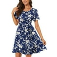 thumbnail image 2 of QIPOPIQ Robes pour Femmes Robe Midi à Étages Manches Courtes Robes Décontractées Robe d'Été à Imprimé Floral Robe à Bretelles Robes de Plage Offres 2023, 2 of 7