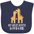 thumbnail image 3 of Inktastic Great Auntie Loves Me Giraffe Girls Baby Bib, 3 of 4