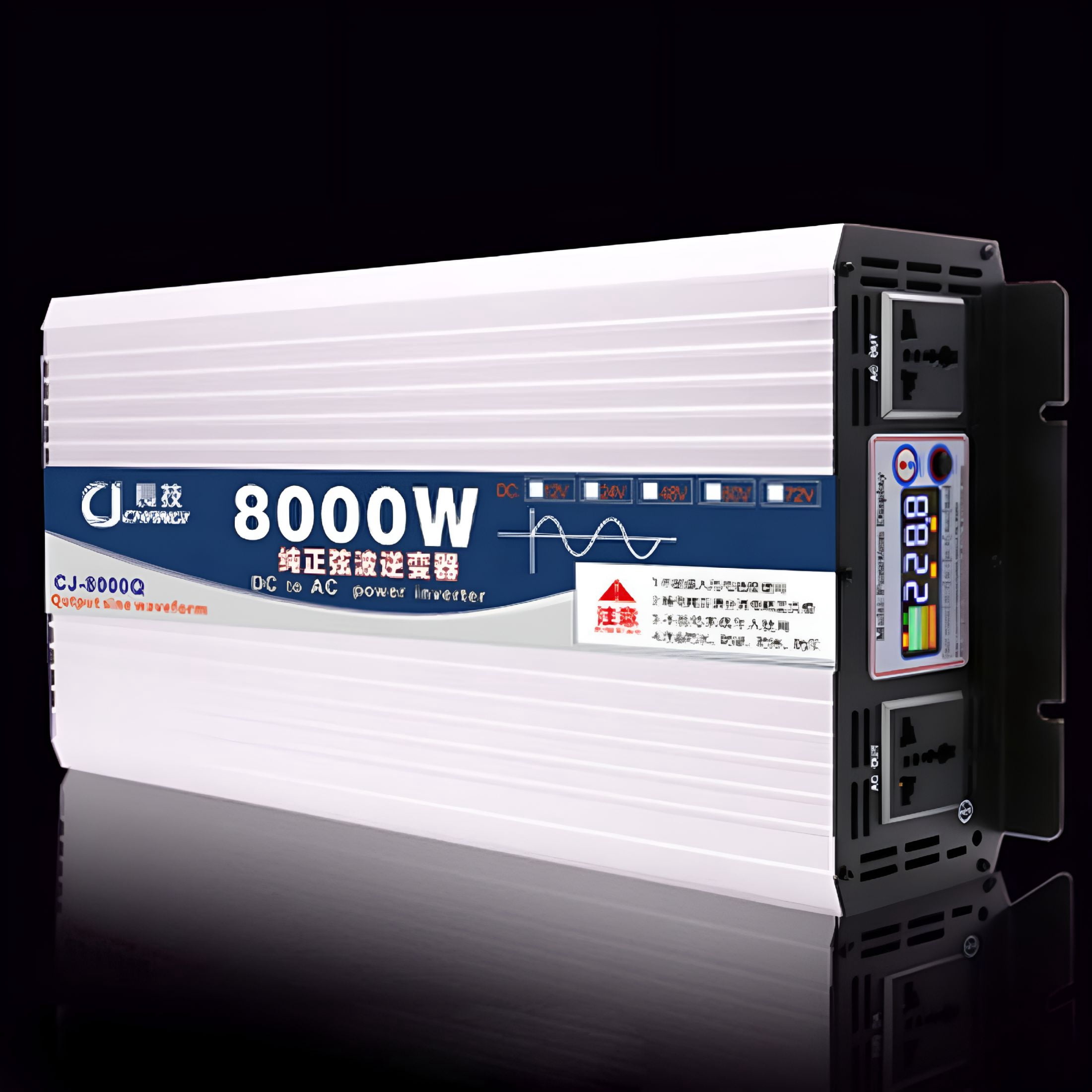 GJX Pure Sine Wave Inverter 1600W 2200W 2600W 3000W 4000W 5000W 6000W 7000w 8000w 12V/24V 48V 60V To 110/220 Voltage Power Converter USB Solar Inverter, Portable Design